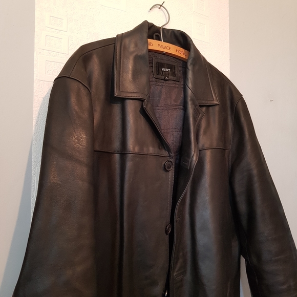 Vintage Very Heavy Leather Jacket Mid Length Men's Large - Picture 8 of 14